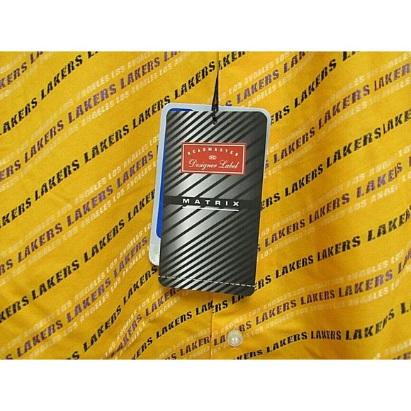 NBA Los Angeles Lakers 3XL Gold Button Up Dress Shirt by Headmaster Designer - Picture 7 of 8